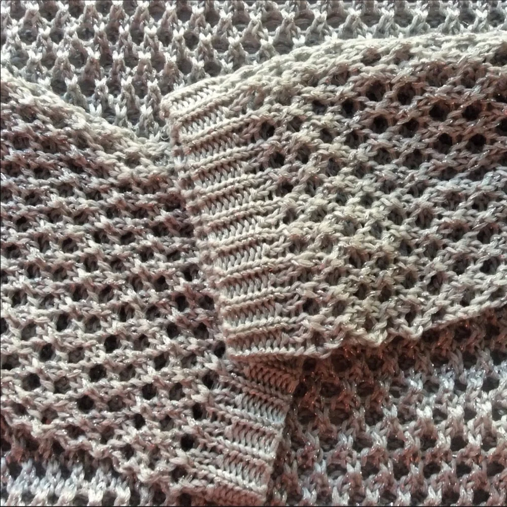 LUCKY BRAND SILVER CROCHET SWEATER NWT JUNIORS XL